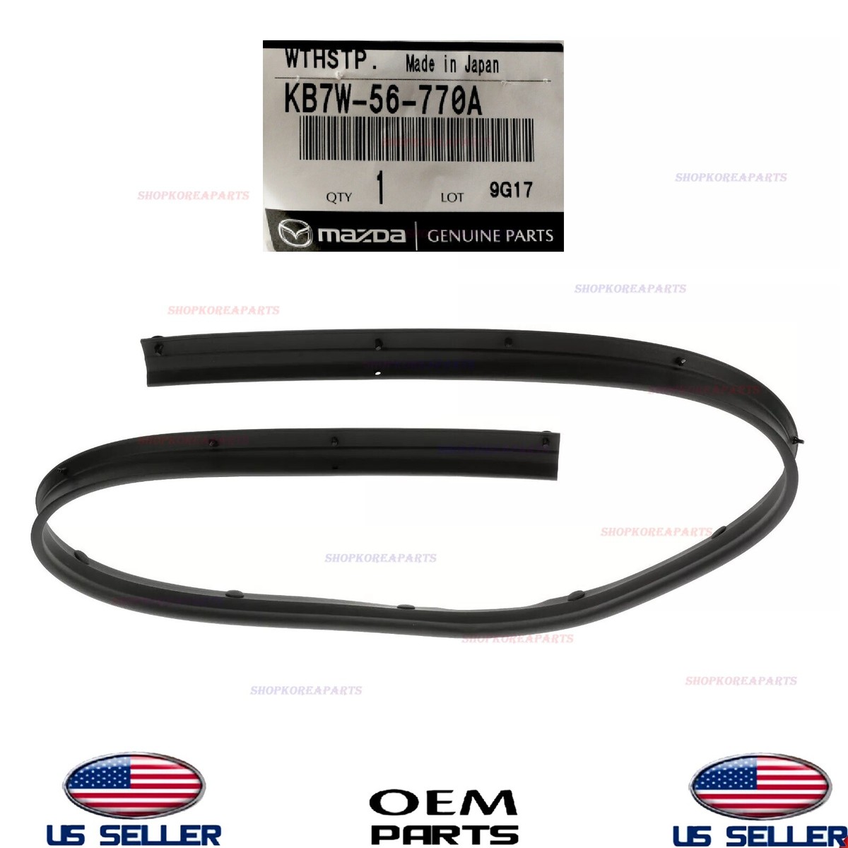 Genuine OEM Front Weatherstrip Parting Seal 2017-2025 Mazda CX-5