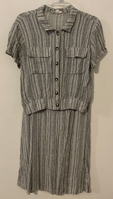 Hem & Thread Womens Medium Black & Ivory Maxi Skirt & Blouse Outfit! A4991