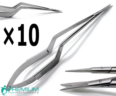 10 Pcs Micro Scissors 7.5'' Yasargil Sharp/Sharp Straight Surgical Instruments