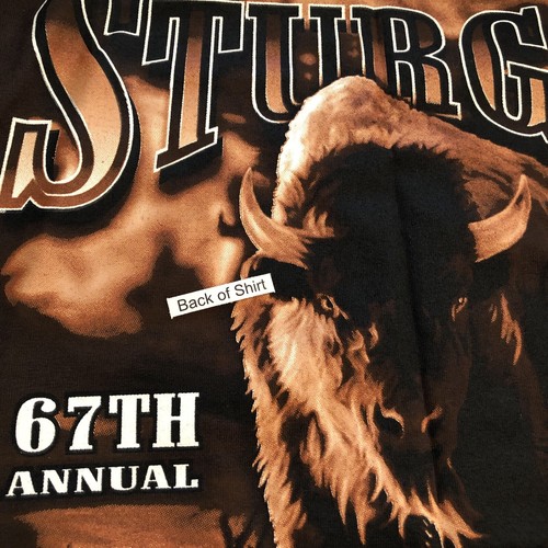 Vintage 2007 Sturgis Bike Week braunes T-Shirt Gilden Herren Größe L neu ohne Etikett - Bild 9 von 13