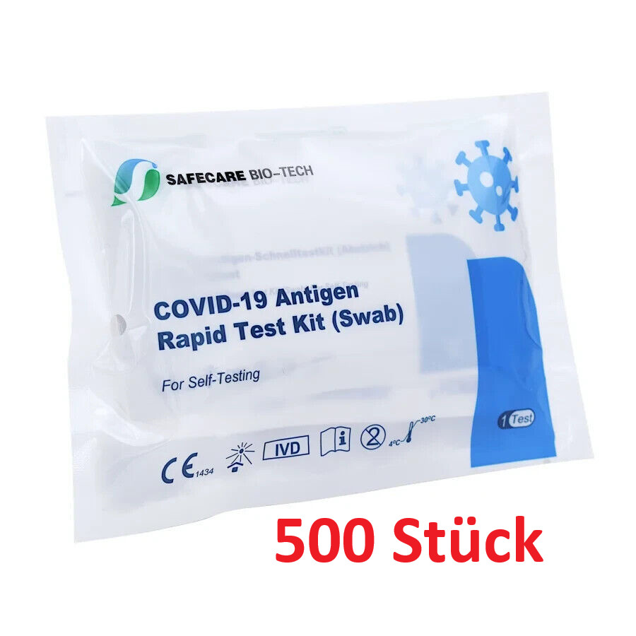500x Corona Schnelltest Covid-19 Antigen Nasen Test BfArM, Großpack für Apotheke