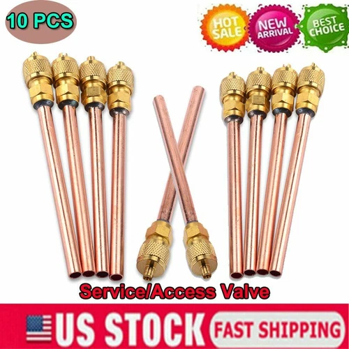 10 Service Access Valve AC Air Refrigeration Stem Core 1/4" SAE 1/4" OD * 2.75"
