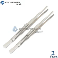 ODM 2-Pc Gem Diamond Tweezers Gemstone Tweezer 6-1/2" Slide Lock Medium Tip