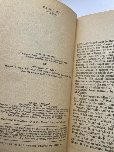 Duel in the Sun by Niven Busch Vintage 1968 Bantam Paperback Western Romance PB - Picture 8 of 8