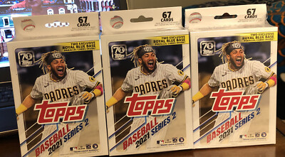 New 2021 Topps Series 2 MLB Baseball Hanger Lot of 3 Royal Blue Parallel