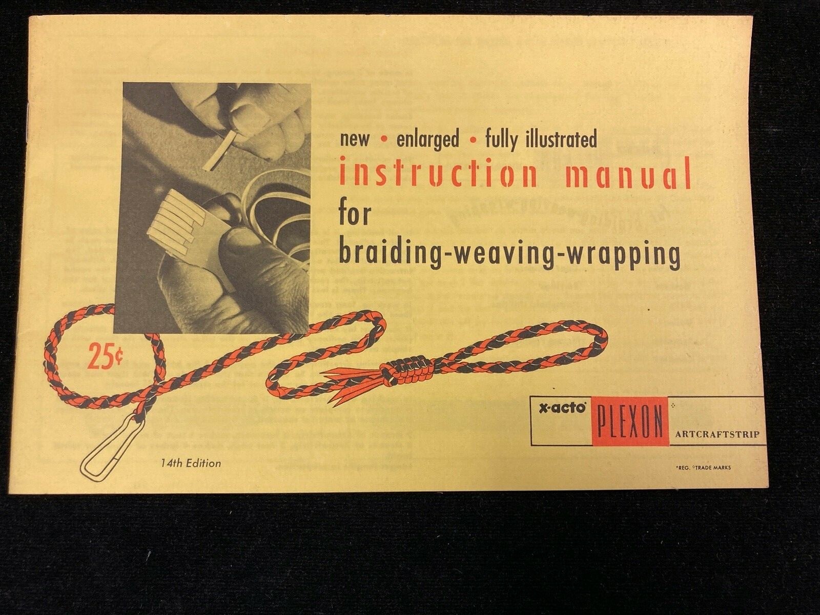 X-ACTO PLEXON INSTRUCTION MANUAL FOR BRAIDING-WEAVING-WRAPPING ,1970 14TH EDITIO