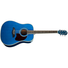 Oscar Schmidt Og2tbl Dreadnought Acoustic Guitar, Transparent Blue
