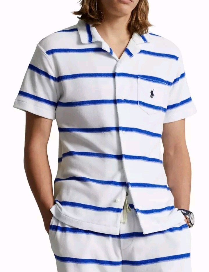 Polo Ralph Lauren Striped Cotton-Blend Camp Shirt Ombre