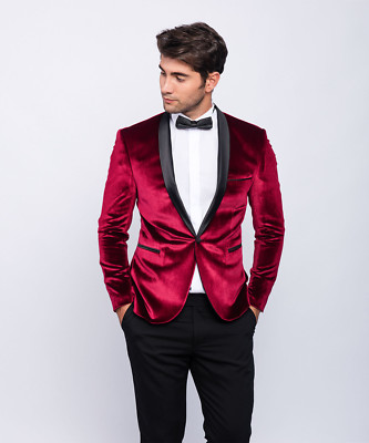 Moda Uomo Velluto Sposo Smoking Slim Fit Abito Da Festa Di - Foto 10