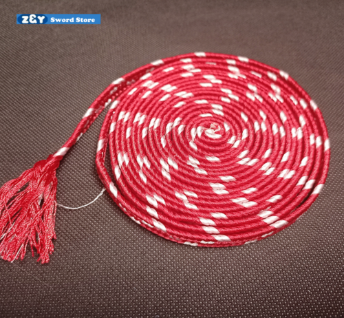Red &White Sageo Wrapping Cord for Japanese Samurai Sword Katana Wakizashi - Picture 1 of 5