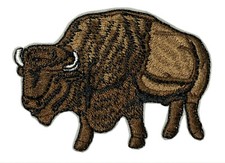 Buffalo Patch Embroidered Iron-On Applique Souvenir Travel Nature Wild Animal