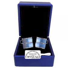 GEMELLI CAMICIA UOMO Donna con Cristalli Zirconi CERIMONIA matrimonio S1 Grigi