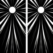FADEPROOF Cornhole Board Wraps Laminated / Black and White Solar Rays