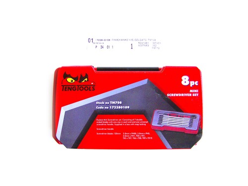 Teng Tools Mini Cacciavite IN Set Di 8 Pezzi, Maniglia & 120mm Lame TM708 - Foto 4 di 5