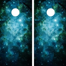 FADEPROOF Cornhole Board Wraps Laminated / Cosmic Skies /