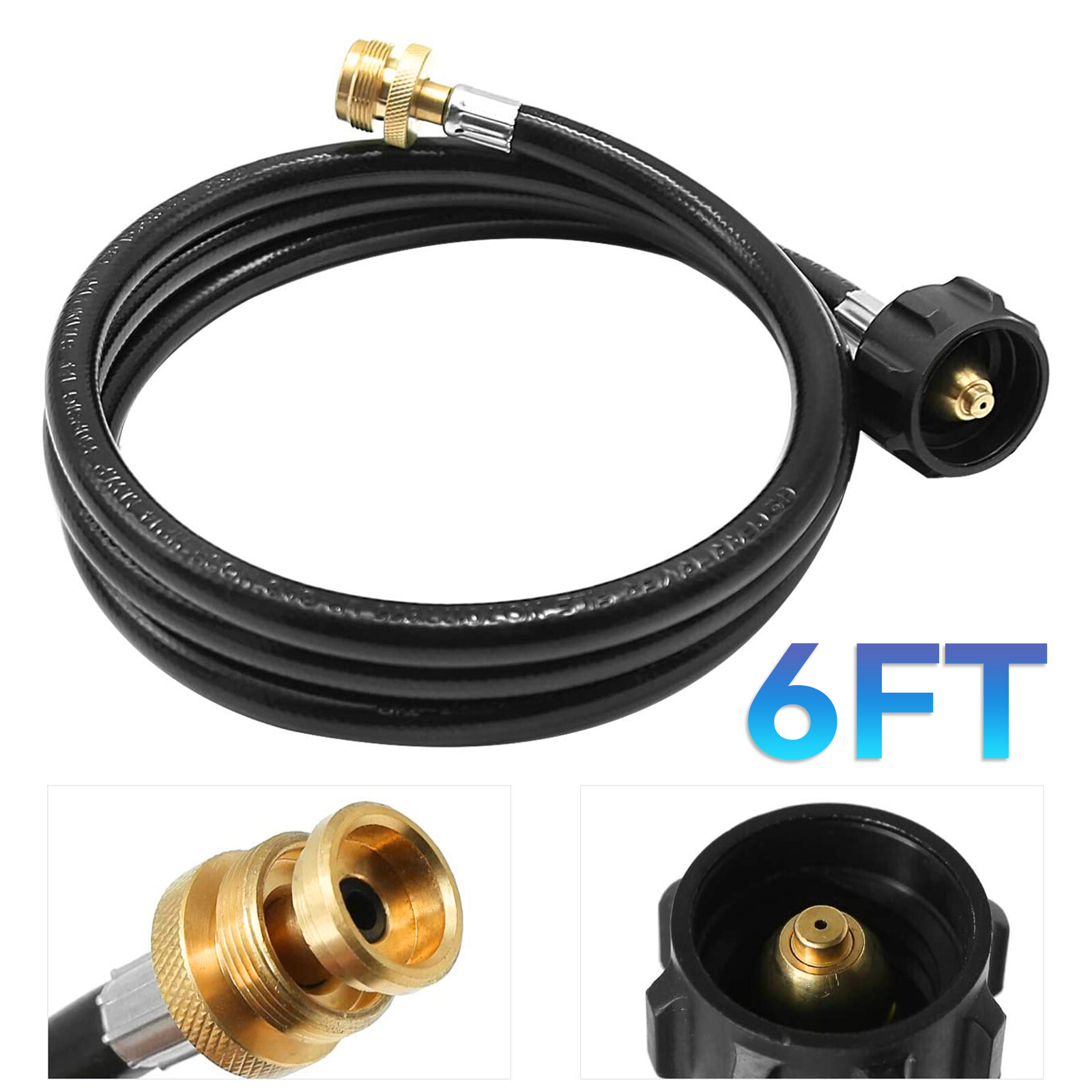 6FT Propane Adapter Hose 1 lb to 20 lb Converter for QCC1 / Type1 Tank