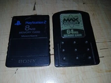 Sony Playstation 2  8mb Memory Card & Datel Max 64mb Ps2 Memory Card Both Works.