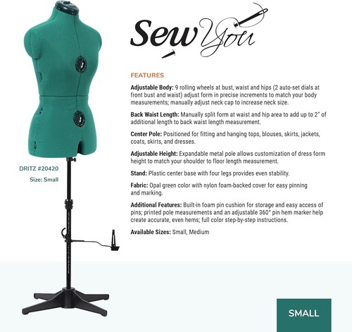 Compact and Stylish Adjustable Dress Form with Stability - 33 Inch Chest Size - Picture 4 of 11