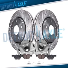 6pc Front Drilled Rotors Brake Pads Calipers Bracket for BMW 323i 328i 328xi X1