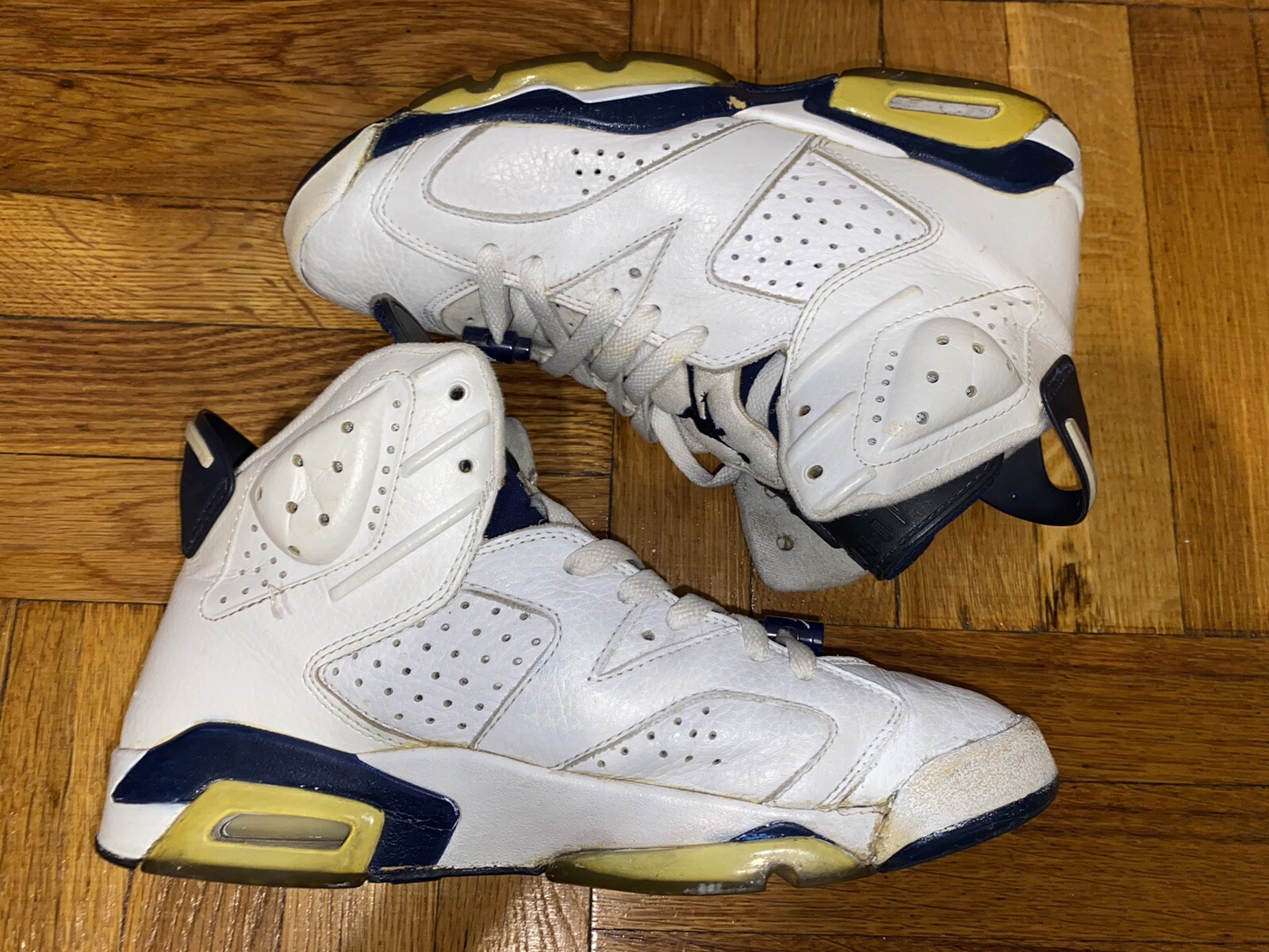 2000 NIKE AIR JORDAN VI 6 RETRO+ WHITE MIDNIGHT NAVY BLUE BLACK ...