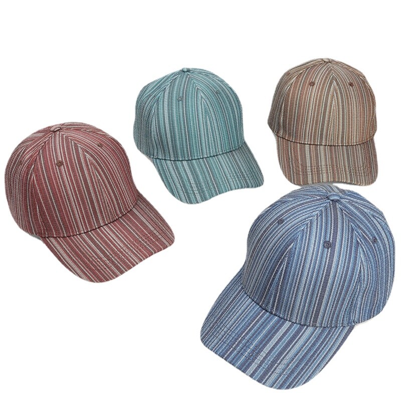 Zonbailon Men's colorful striped baseball cap women's casual Outdoor Sports hat