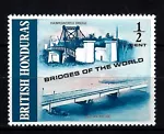 British Honduras Sc 287 / SG 320 Stamp - Hawksworth and Belcan Bridges 1971