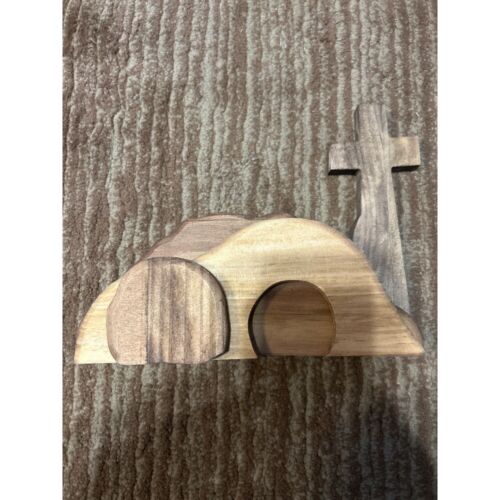 Wooden Empty Tomb Easter Cross Accent Rustic Home Decor Handmade Religious