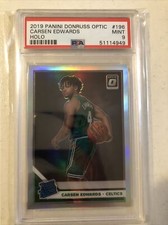 2019-20 Panini Donruss Optic Holo Carsen Edwards RC Rookie PSA 9 #196 Boston