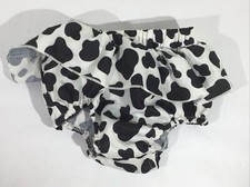SHEIN Infant Size 3-6 Months Cow Print Ruffled Diaper Cover YS-638