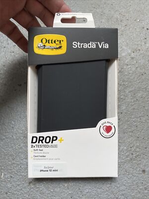 Otterbox iPhone 12 Mini Hülle Strada Via Series Folio Flip Cover - Schwarz