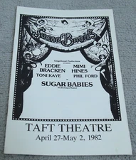 Sugar Babies Souvenir Program Eddie Bracken Taft Theatre Cincinnati 1982 Vintage