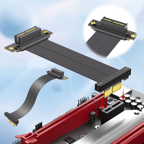 PCI-E 4.0 X1/X4 Riser Cable PCIE Gen 4 Flexible High Speed Riser Cable for GPU - Afbeelding 14 van 18
