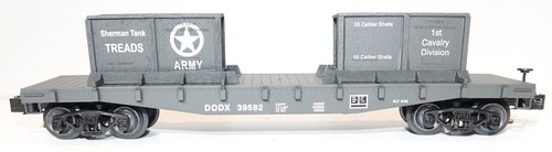 Weaver 12052 US Army Flat Car con caja de carga con camiones de metal calibre O | Zustand: New