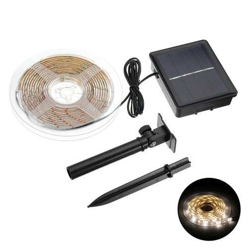 5M Solar LED Strip Light Waterproof Flexible String Outdoor Xmas Lamp Warm White - Picture 5 of 12