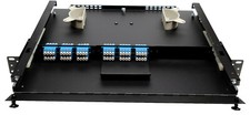48 Fiber 1RU Rack Mount FDP Patch Only w/ 12 LC Singlemode Blue Quad Adapters