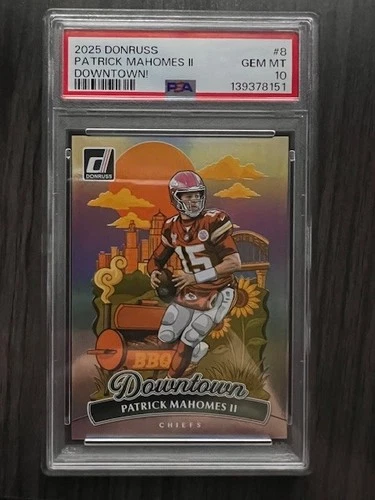2025 PANINI DONRUSS DOWNTOWN! #8 PATRICK MAHOMES II PSA 10