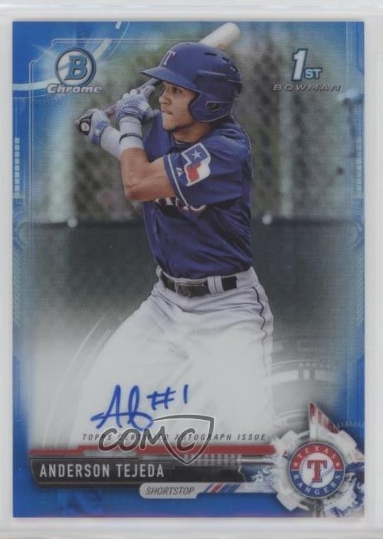 2017 Bowman Chrome Prospect Blue Refractor /150 Anderson Tejeda #CPA-AT Auto g5i