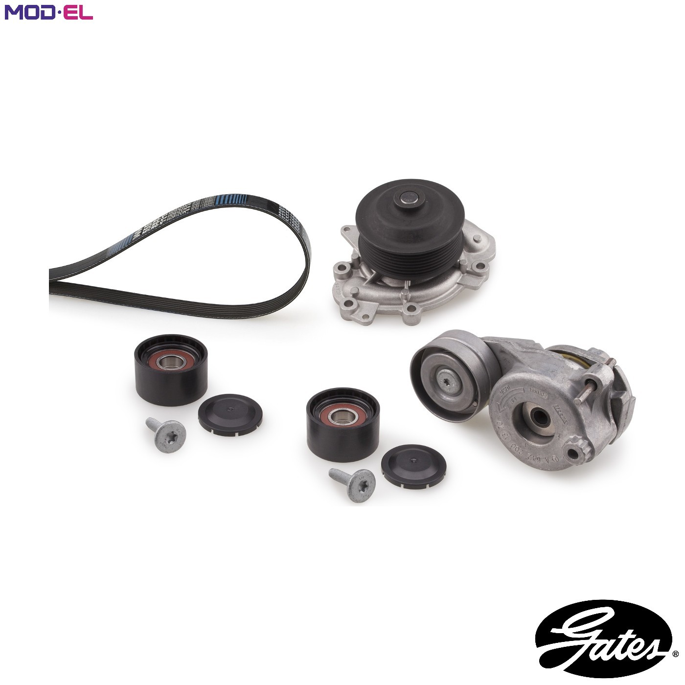 Water Pump & Aux Belt Kit KP17PK2035-2 Gates Drive 7PK2035 T36375 T39062 WP0130 - Image 8