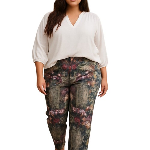 Lane Bryant Women Stamp Jeans Sz. 26 Romantic French Floral Victorian