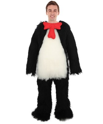 Erwachsene Unisex Tierfigur Katze schwarz-weiß Kostüm Set | Komplettpaket