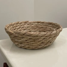 Rustic Decorative Basket Table Top Display Braided Weave Cottagecore