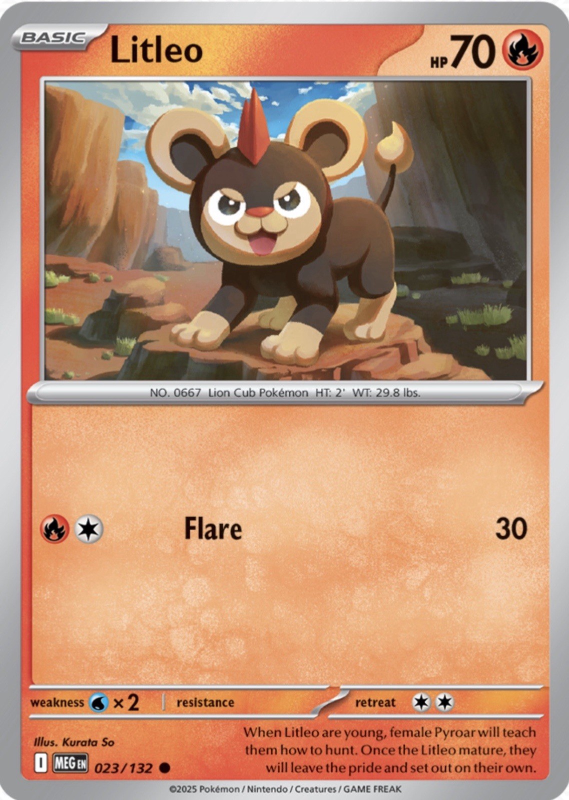 Litleo 023/132 Pokémon ME01: Mega Evolution Common Regular 2025 NM