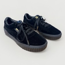 Puma Womens Cali Velvet Black Premium Low Top...