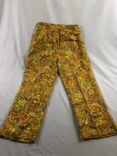 Vintage Handmade 1960s Mod Psychedelic Wide Leg / Palazzo Pants Hippie Floral