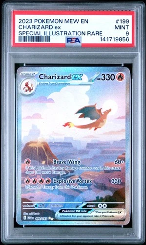 2023 POKEMON MEW EN-151 SPECIAL ILLUSTRATION RARE #199 CHARIZARD EX PSA 9