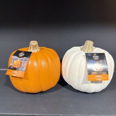 Hyde and Eek Boutique White Carvable Pumpkin Halloween Decor 2 Count