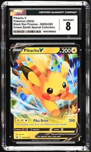Pikachu V SWSH285 Holo Black Star Promos Pokemon CGC 8 Nm/mint