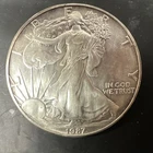 U.S. Mint American Eagle 1987 1 oz Silver .999 Fine Bullion, Ungraded, EF to AU