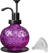Luxury Purple Glass Soap Dispenser Vintage Farmhouse Bathroom Kitchen Decor