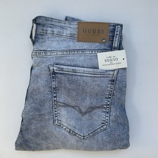 Guess Men s Modern Skinny Jeans Destroy Stretch Denim Light Blue Size 32